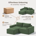 thumbnail image 6 of Comfortable Sofa Couch, Lofka L Shaped Foam Couch for Office, Living Room, Green, 6 of 11