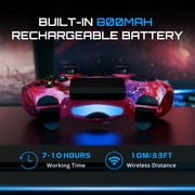 CHENGDAO Wireless Controller for P4/Slim/Pro/PC, 6-Axis Sensor, Dual Vibration, Red Universe