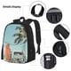 thumbnail image 3 of Disketp Vintage Surf Van Beach Mochila Estampada de Gran Capacidad con Lonchera y Estuche, Set de 3 Piezas para Estudiantes, 3 of 7
