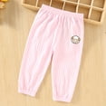 thumbnail image 2 of SROBPTY Toddler Girls Pants Solid Elastic Waist Straight Leg Breathable Casual Trousers for 1-3Y, 2 of 5
