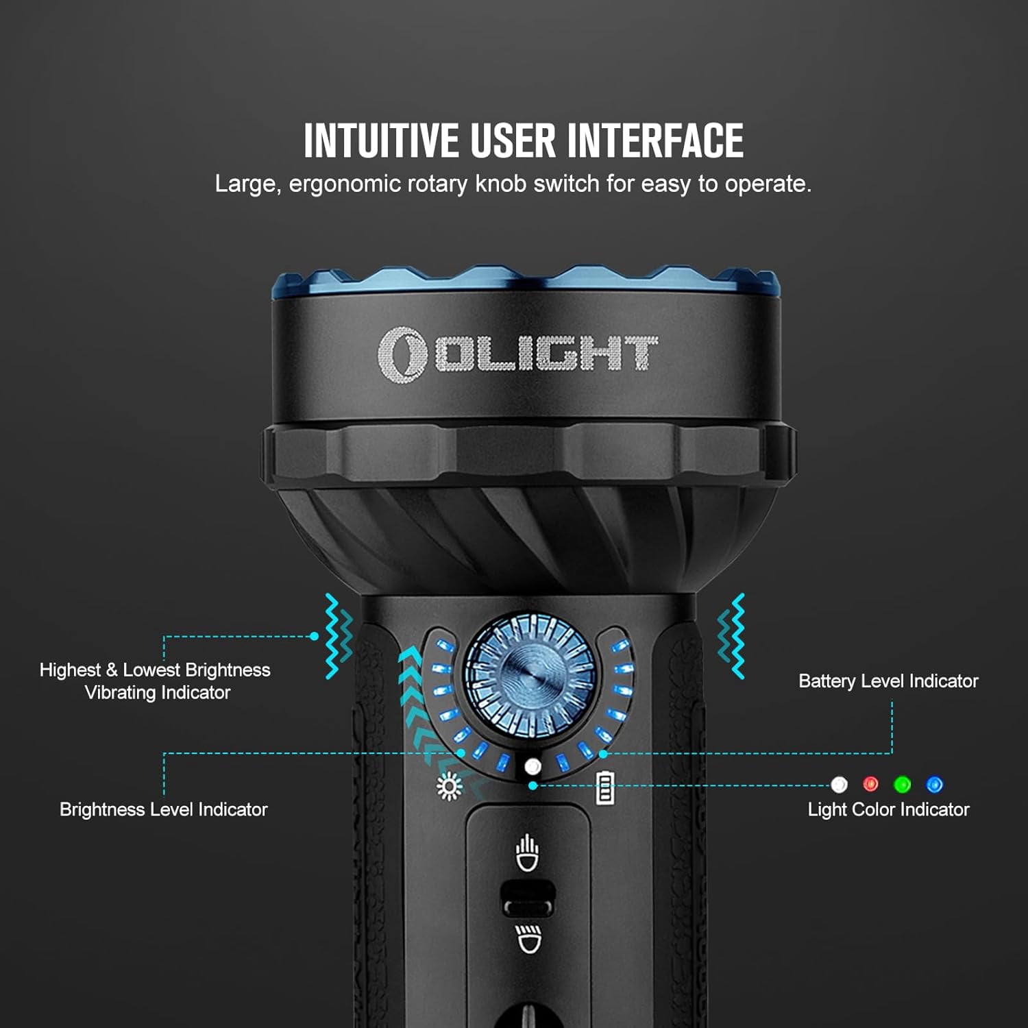 Olight Marauder Mini 7000 Lumens LED Super Bright Rechargeable Flashlight, Black