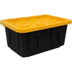 Durabilt by Homz - 15 Gallon Tough Tote, Black and Yellow, Set of 6