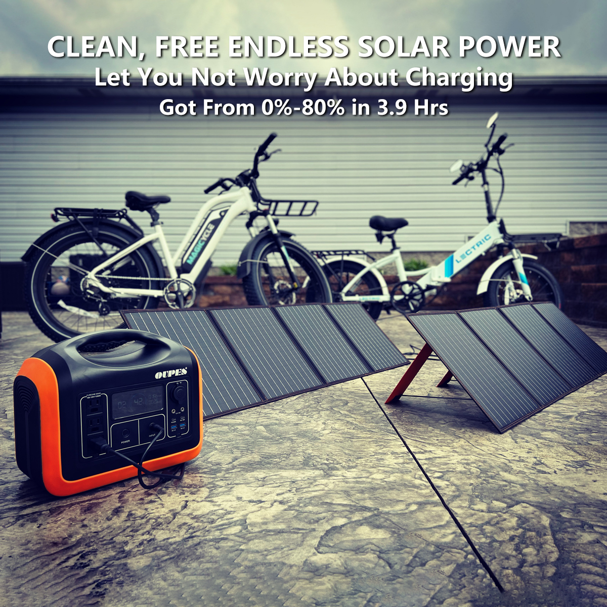 OUPES 1200W Portable Power Station, 992Wh LiFePO4 Solar Generator, Battery Powered Home Backup