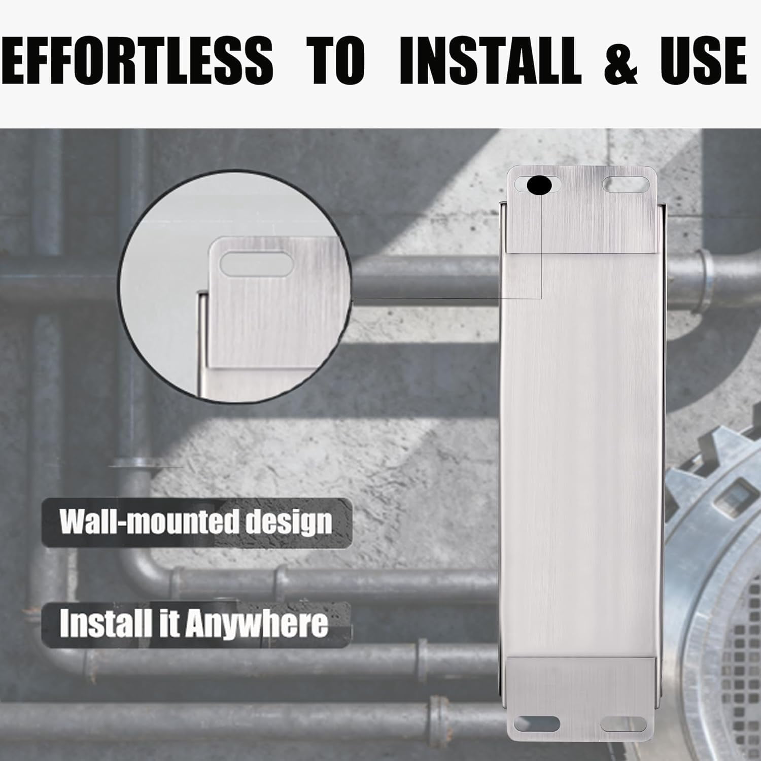 MJ-Box 12x4x3 304 Stainless Steel Push Button Box - 5 Hole, IP66 Dustproof Waterproof, Indoor Outdoor Electrical Enclosure with Mounting Plate