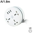 thumbnail image 4 of Universal Power Strip Surge Protector with 3 AC Outlets & 3 USB Ports, 2500W/10A, 110-250V International Travel Adapter, Multi-Plug Extension Cord, 4 of 8