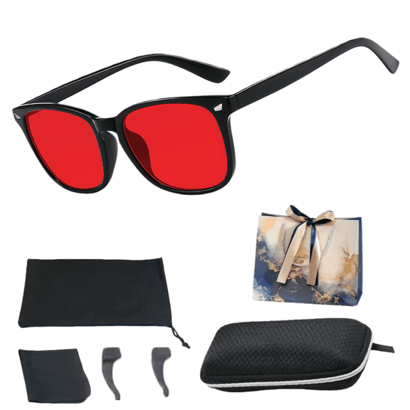 2026 New Professional Sleep Glasses with 99.9% Blue Light Blocking Dual AR Coatings Red Lens, Computer Gaming Glasses for Men Women, Anti Fatigue & Eye Strain