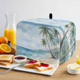 thumbnail image 2 of Summer Beach Palm Tree Toaster Cover 4 Slice, Blue Coastal Tropical Ocean Dustproof Bakeware Oven Protector with Top Hook, Waterproof Small Kitchen Appliance Toasters Dust Cover, 12"x11"x8", 2 of 7