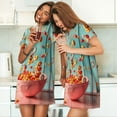 thumbnail image 4 of Balery Floating Colorful Cereal Camisón de manga corta con cuello redondo para mujer, cómodo y elegante., 4 of 6