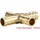 thumbnail image 2 of 4 piezas Cruz de latón Accesorios de junta de tubería de 4 vías Conector de púas Aire Agua Combustible Aceite Gasolina para conexión de tubería(10mm), 2 of 5