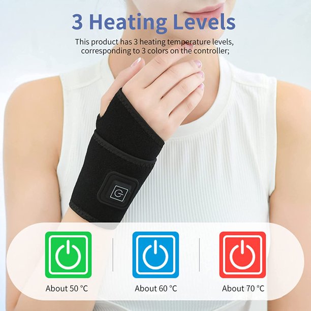 Mu?equera de calentamiento eléctrico con compresa caliente para mantener el calor, almohadilla de calentamiento eléctrico para calentador de mu?eca, 3 niveles de calentamiento, soporte de calentamiento eléctrico ShuxiuWang 8390605236112