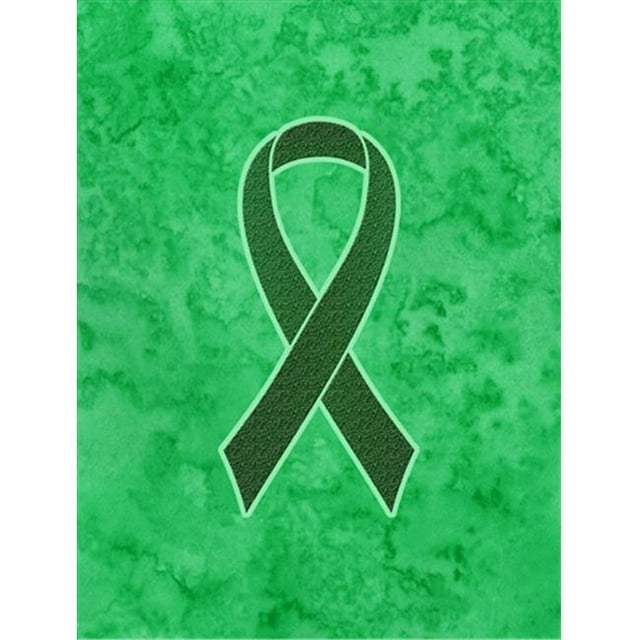 Emerald Green Ribbon for Liver Cancer Awareness Canvas House Flag Size - 28 x 40 In.