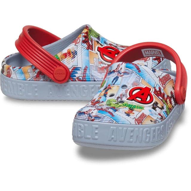 Crocs Niños Zuecos Avengers Off Court para Niños Pequeños Azul Gris Talla 4M
