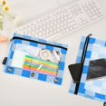 thumbnail image 4 of Dailycode 2 Pack Pencil Pouch for 3 Ring Binder Smooth Zipper Folders with Pockets Clear Window Pencil Case, Bright Blue White Gingham, 4 of 6