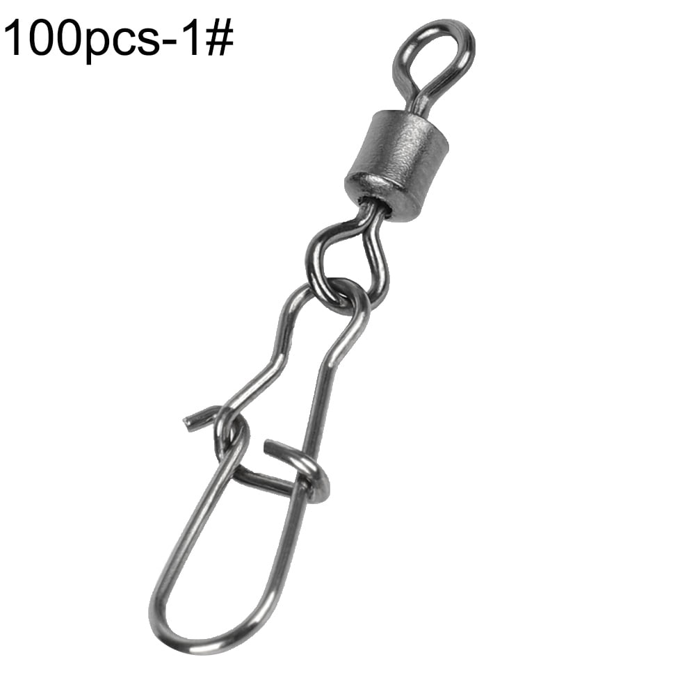 Biplut 50/100Pcs Swivel Fishing Connector Stainless Steel Hook Fast