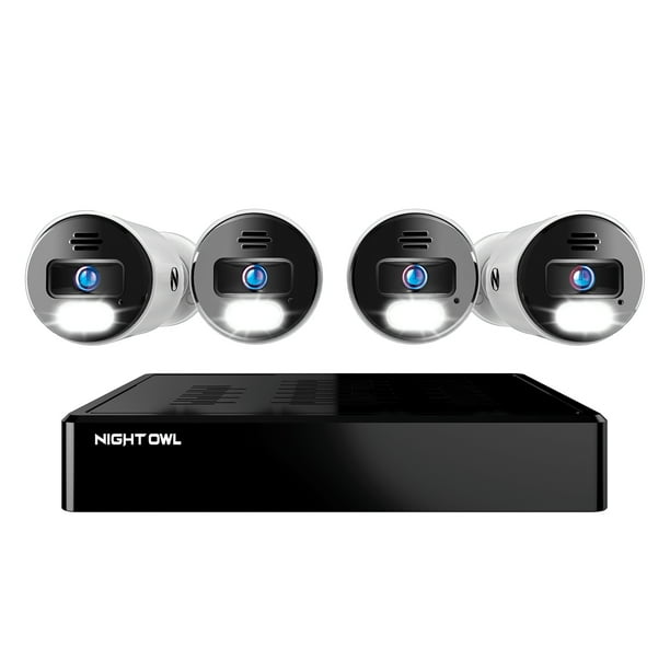 Night Owl 8 Channel 4K Bluetooth NVR with 2TB Hard Drive and 4 Wired IP