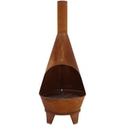 Sunnydaze Chiminea Fire Pit - Large Outdoor Patio Wood-Burning Mexican Style Backyard Fireplace Stove - Oxidized Rustic Cold-Rolled Steel - 6 Foot Tall