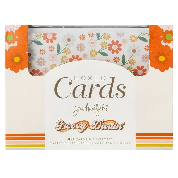 American Crafts A2 Cards W/Envelopes (4.375"X5.75") 40/Box-Jen Hadfield Groovy Darlin'