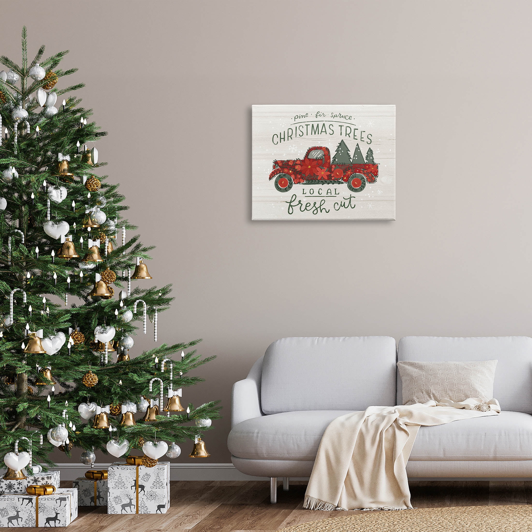 Stupell Industries Local Fresh Cut Christmas Trees Graphic Art Gallery Wrapped Canvas Print Wall Art, Design by Loni Harris