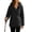 Black, variant on Women Casual Outdoor Jackets Plus Size Hooded Long Sleeve Solid Color Waterproof Jackets for Sports Hiking Casual Loose Windbreaker with Zippered Pockets