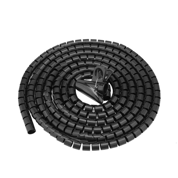 Organizador de cables de tubo en espiral flexible, envoltura de cables, Protector de cables, almacenamiento de cables, negro, 3,0 m * 16mm
