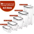 thumbnail image 2 of PRAKI 30 Pack Airtight Food Storage Containers for Kitchen Pantry Organizers and Storage, BPA-Free, Plastic Storage Canisters with Lids-Cereal, Flour and Sugar, Include 40 Labels, 6 Spoon & Marker, 2 of 6