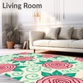 thumbnail image 2 of ODIKA 2'x3' Machine Washable Non-Slip Area Rug, Enchanted Flower Field with Dancing Rose and Hydrangea Motifs High Traffic Rug, Pink, 509662, 2 of 7