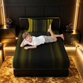 thumbnail image 5 of meiyoeat Modern Gold Striped Twin Sheet Sets, Luxury Dark Gradient Bedding for Boys, Gold, 3pcs, 1 Flat Sheet, 1 Fitted Sheet and 1 Pillowcase, 5 of 6
