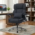 thumbnail image 6 of EOP 600LBS Big and Tall Heavy Duty Office Chair, Ergonomic Massage Desk Chair with 4D Adjustable Armrests, Fabric Executive Chair with Lumbar Support & Quiet Dual Rubber Wheels, Black, 6 of 11
