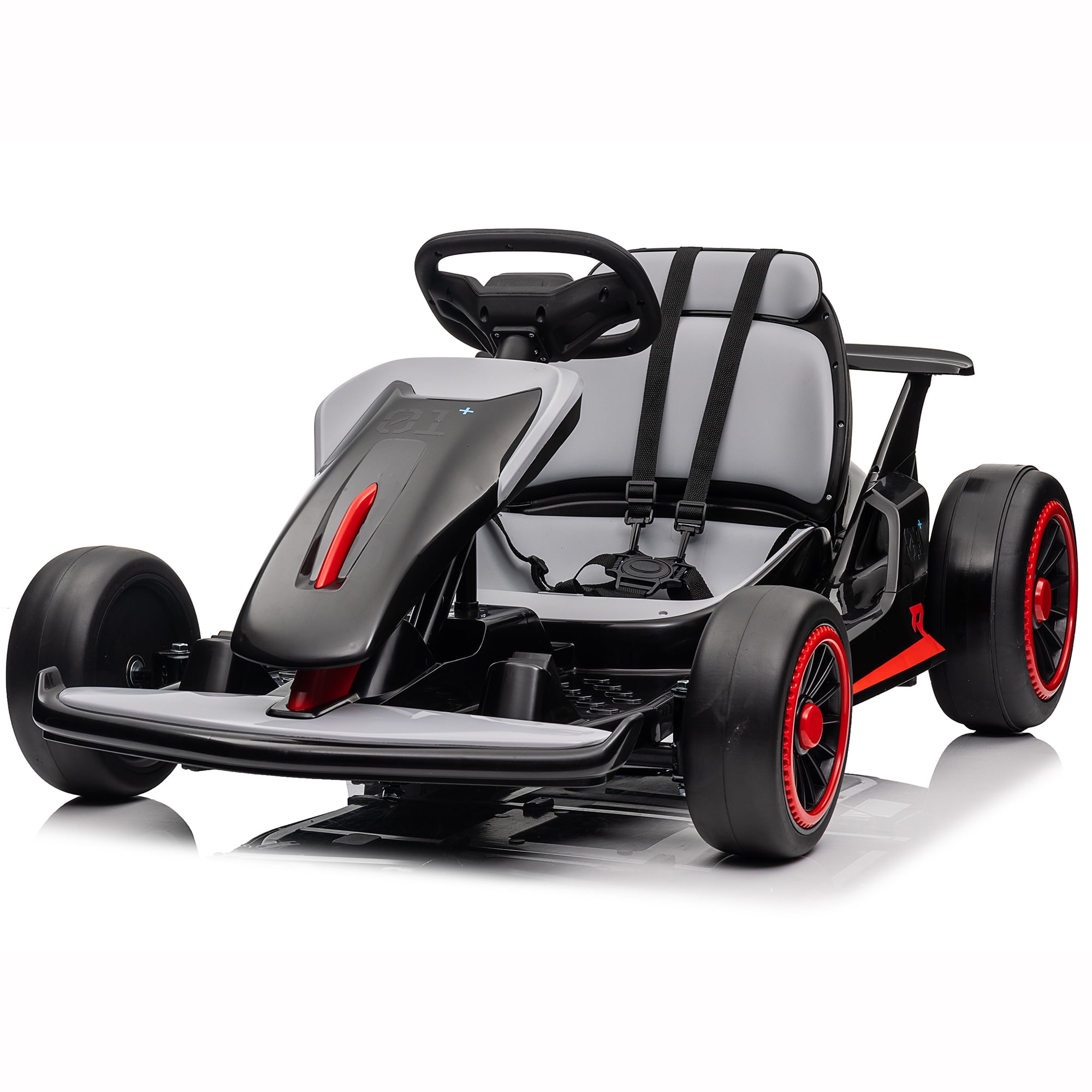JOY RIDE スキーボード　赤/黒 ビンディング付き Joyracer 24V Ride on Toys, 4-Wheeler Electric Scooter w/ Helmet