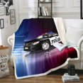 thumbnail image 1 of Police Car Plush Bed Blanket, Emergency Responder Vehicles Sherpa Blanket For, 1 of 4