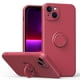 thumbnail image 1 of Funda de color sencillo para iPhone 14 Plus con soporte de anillo, placa metálica para carga magnética, diseño antigolpes y soporte giratorio de 360 grados., 1 of 5