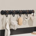 thumbnail image 3 of Coat Rack Wall Mount, Wooden Ball Design 5-Hook Rack, Adhesive & Screw Mount for Entryway Bathroom Hallway Kids Room, 3 of 7