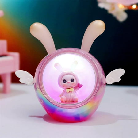 

Fuwaxung Fall Decorations for Home Autumn And Winter Space Rabbit Series Atmosphere Light Ornaments Creative Usb Rechargeable Nightlight Home Bedroom Decorations
