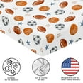 thumbnail image 5 of Sweet Jojo Designs Watercolor Sports Theme Boy 100% Cotton Muslin Fitted Crib Sheets Set 2 Piece, 5 of 6