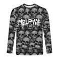 thumbnail image 5 of Blusas y camisas de manga larga con cuello redondo para hombre, moda informal, estampado, deportivas, de manga larga, cuello redondo, blusas, camisas para hombre, blusa de poliéster, 5 of 5