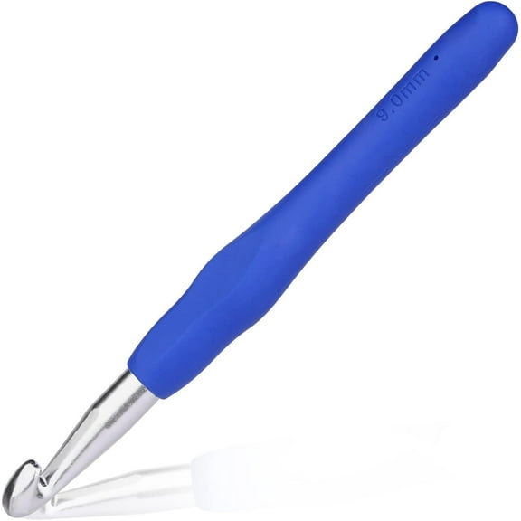 Crochet Hook, Ergonomic Handle for Arthritic Hands, Extra Long Knitting Needles for Beginners and Crocheting Yarn