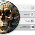 thumbnail image 3 of Skull Cracked Wall Clock 10 Inch Silent Non Ticking Round Wooden Clock Decoration for Living Room Kitchen Bedroom Bathroom Office Classroom, 3 of 8