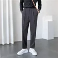 thumbnail image 3 of Pantalones de trabajo para hombre blancos, pantalones grises para hombre, oficina, elegantes, nuevos en sastrería, ropa de estilo coreano, reseñas de pantalones, muchos usan, 3 of 5