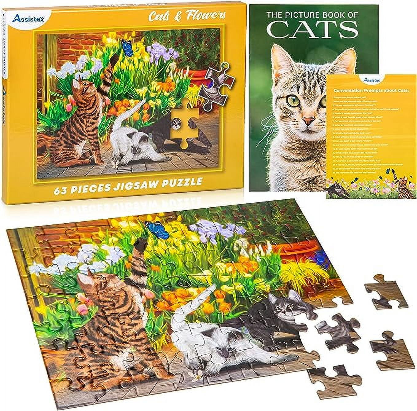 36-Piece Dementia Jigsaw Puzzle For Seniors - Large Beach Theme Puzzle With Activity Book & Conversation Prompts