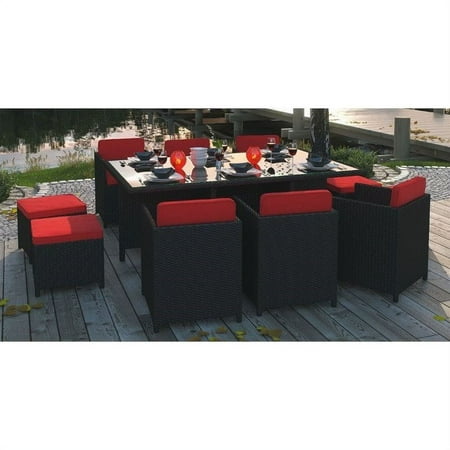 Modway Reversal Outdoor Patio 11 Piece Dining Set, Multiple Colors