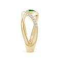 thumbnail image 3 of ANGARA Natural Criss Cross Pear Shaped Emerald Ring with Diamond Accents in 14K Yellow Gold for Women (Size-6x4mm) | May Birthstone, Anniversary, Jewelry Gift for Women | Natural Emerald Ring, 3 of 9