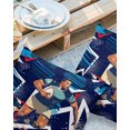 thumbnail image 2 of Pack of 2 Outdoor Pillow Covers, Sports Theme Athletes Rugby Blue Geometric Waterproof Square Throw Pillowcase Cushion Decorative Pillow Covers for Couch Patio Tent, 26x26 in, 2 of 6