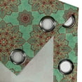 thumbnail image 4 of Ambesonne Geometric Grommet Curtain, Mandala, 50" x 108", Green Red Yellow, 4 of 6