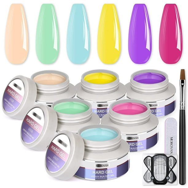Morovan Builder Nail Gel for Nails 6 Colors Pastel Colors Gel UV Hard