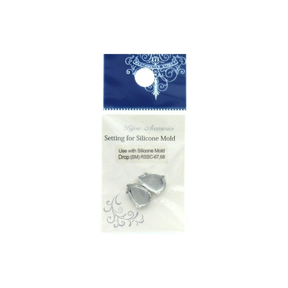 Resinate Setting For Mold Drop Small Silver 2pc