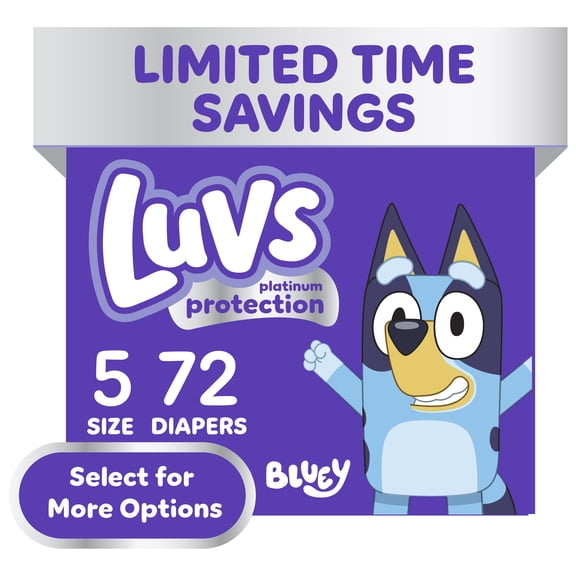 Luvs Platinum Protection Baby Diapers, Size 5 (27 lbs), 72 Count