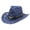 Navy, variant on Summer Sun Hat for Women And Men Solid Color Western Cowboy Hat Hollowed Out Beach Straw Hat