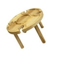 thumbnail image 2 of facefd Wooden Picnic Table With Wine Glass Holder Rack Folding Tray Outdoor Portable, 2 of 6