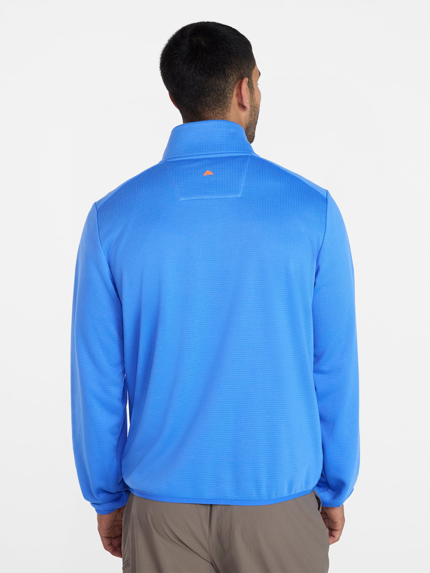 Ozark Trail Men's and Big Men's Quarter Zip Grid Fleece Jacket, Sizes S-3XL