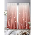 thumbnail image 3 of Retro Flower Sheer Curtains 96 Inch Length 2 Panels Set, Geometric Stripes Gradient Tree Leaf Voile Window Treatment Semi Sheer Long Curtains Drapes for Bedroom/Living Room/Kitchen 52"x96"x2, 3 of 7